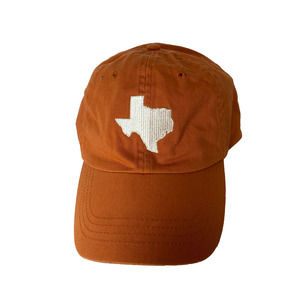 Texas Hat Ball Cap Embroidered Burnt Orange Adjustable Cloth Tab All Size